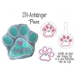 Stickdatei - Pfote ITH & Appli plus Anhänger und Tag